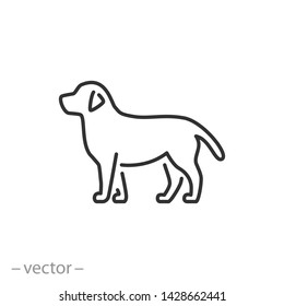 dog icon, line symbol on white background - editable stroke vector illustration eps10