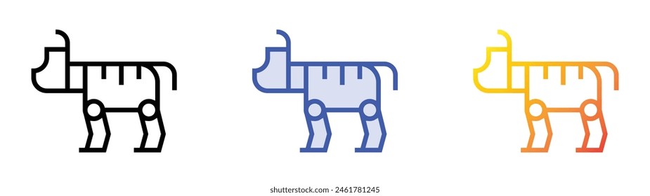 dog icon. Linear, Blue Fill and Gradient Style Design Isolated On White Background