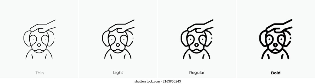 icono de perro. Signo de estilo lineal aislado en fondo blanco. Ilustración vectorial.