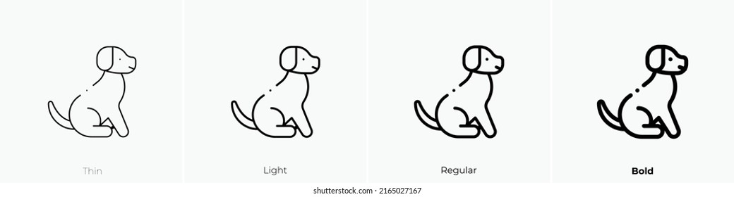dog icon. Linear style sign isolated on white background. Vector illustration.