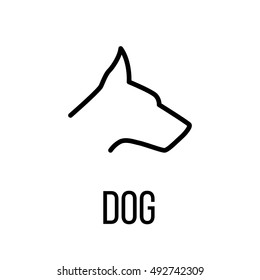 Dog icon or logo in modern line style. High quality black outline pictogram for web site design and mobile apps. Vector illustration on a white background. 