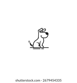 Elemento de ilusión de Vector de logotipo de icono de perro