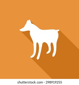 dog icon with a long shadow