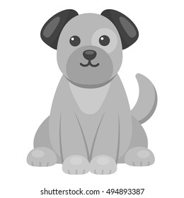 Dog icon in monochrome style isolated on white background. Animal One symbol stock vector illustration