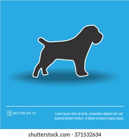 Dog icon on blue background. Dog symbol. Vector illustration EPS 10. Chinese year zodiac symbol 2018 logo.