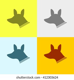 Dog Icon on Four Different Backgrounds. Eps-10.