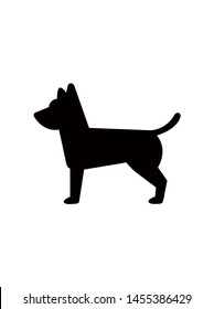 Dog icon on the white background. Isolated. Silhouette of dog Vector illustration.