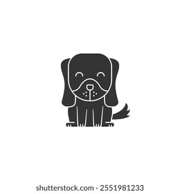 Ícone de cão no fundo branco. Silhueta cão ícone animal conceito.