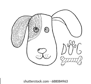 Dog icon on white background. Vector illustration.