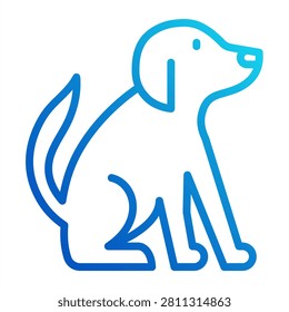Dog Icon - Outline Gradient Icons For Animal And Pet Care