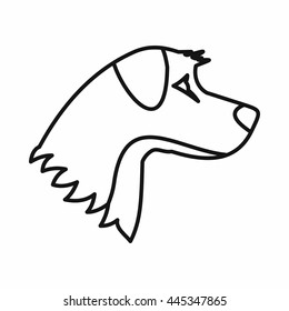 Dog icon in outline style isolated on white background. Animals symbol