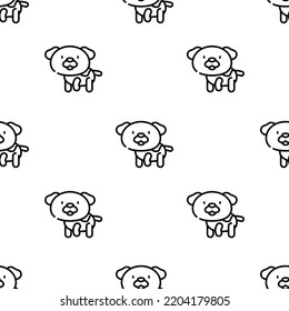 dog icon pattern. Seamless dog pattern on white background.