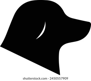 Icono del perro, ilustración del pictograma del glifo de la silueta del Vector del perfil de la cara del animal doméstico