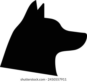 Dog icon, pet face profile vector silhouette glyph pictogram illustration