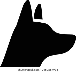 Dog icon, pet face profile vector silhouette glyph pictogram illustration