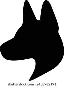 Dog icon, pet face profile vector silhouette glyph pictogram illustration