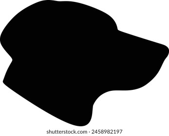 Icono del perro, ilustración del pictograma del glifo de la silueta del Vector del perfil de la cara del animal doméstico