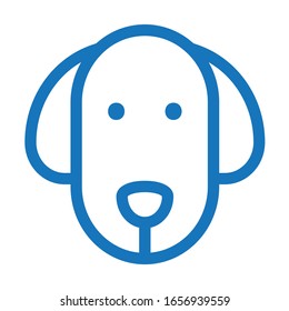 Dog Icon, Puppy Face Linear Icon Blue