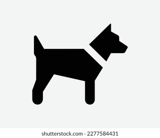 Dog Icon Puppy Pet Animal Cute Canine Side View Pup Doggy Black White Silhouette Symbol Sign Graphic Clipart Artwork Illustration Pictogram Vector svg