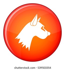 Dog icon in red circle isolated on white background vector illustration