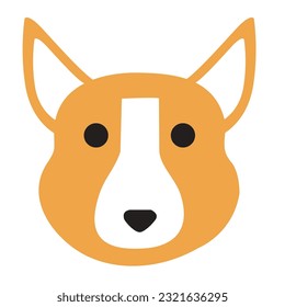 Dog Icon, Relate to Animal Head Symbol, Simple Design Editable, Simple Illustration, Education