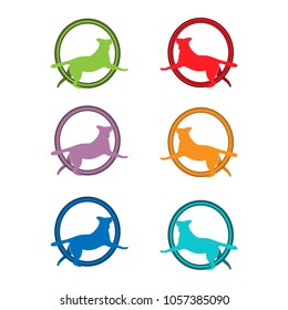 Dog icon set, Colorful dogs