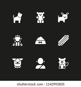 dog icon set. dog food, tibetan and wolf vector icon for graphic design and web