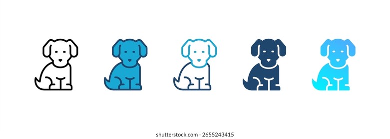 Conjunto de iconos de perro colección de estilo múltiple