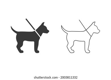 Dog icon set on white. Vector