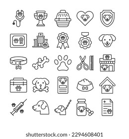 dog icon set. outline icon