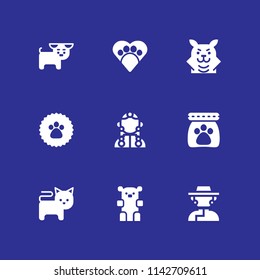 dog icon set. paw, cat and pet food vector icon for graphic design and web