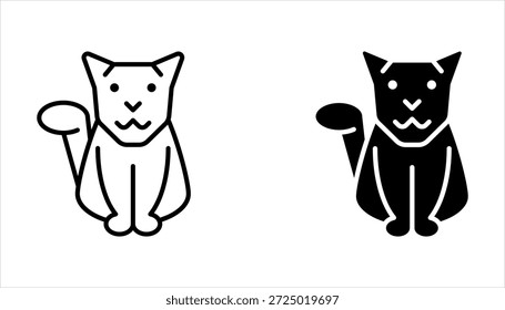 Icono de perro en estilo de línea delgada sobre fondo blanco