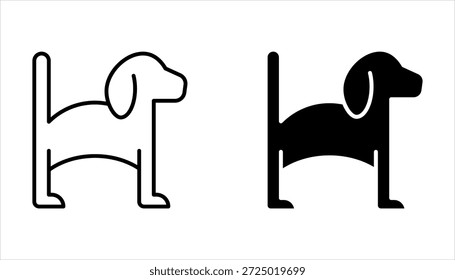 Hundesymbol im dünnen Linienstil auf weißem Hintergrund