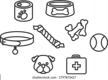 dog icon set. Trendy pet icons