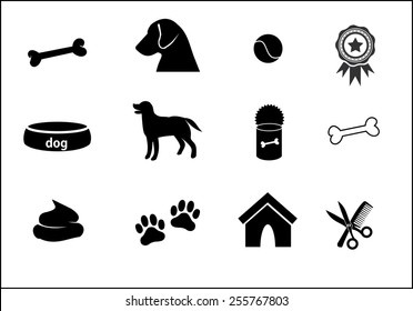 Dog Icon Set Vector