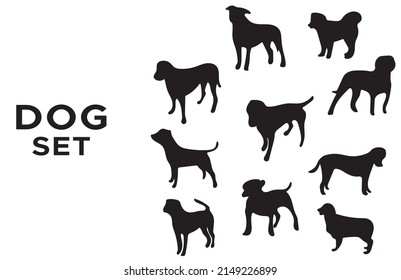 dog icon set vector template