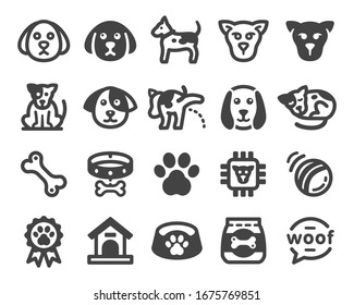 conjunto de iconos de perro,vector e ilustración