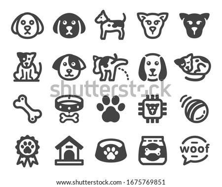 dog icon set,vector and illustration