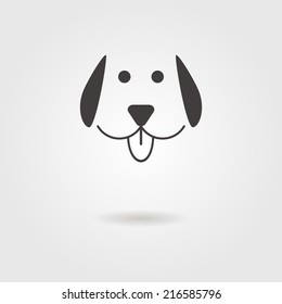 icono de perro con sombra. concepto del mejor amigo del hombre. ilustración vectorial de diseño moderno