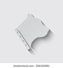 dog icon with shadow on a grey background