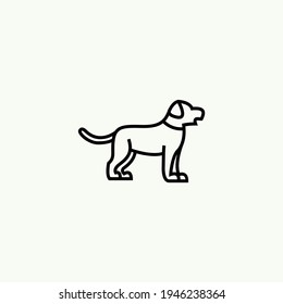 Dog icon, dog sign, dog icon in line art, Vector graphics.