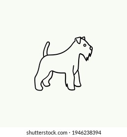 Dog icon, dog sign, dog icon in line art, Vector graphics.