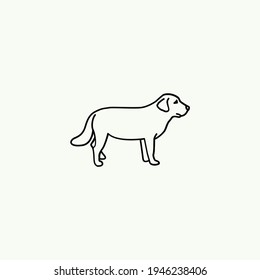 Dog icon, dog sign, dog icon in line art, Vector graphics.