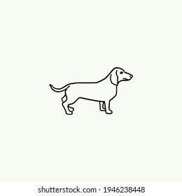 Dog icon, dog sign, dog icon in line art, Vector graphics.
