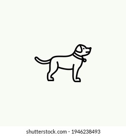 Dog icon, dog sign, dog icon in line art, Vector graphics.
