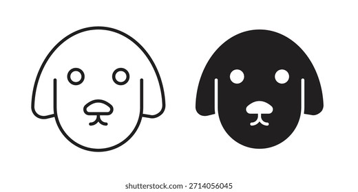 Diseños de Vector de silueta de icono de perro. Trazos editables