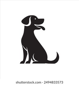 Dog icon silhouette vector style with white background