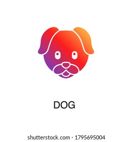 dog icon, simple infographic element, in gradient style from Pet-vet set, for web and UI design