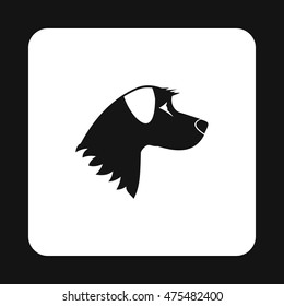 Dog icon in simple style isolated on white background. Animals symbol