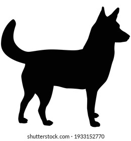 Dog icon. Simplified picture for signs.